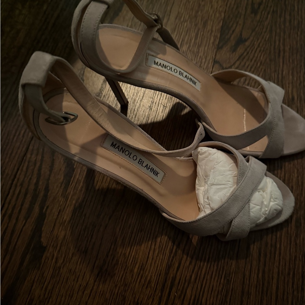 Manolo Blahnik Gray Heel Sandals